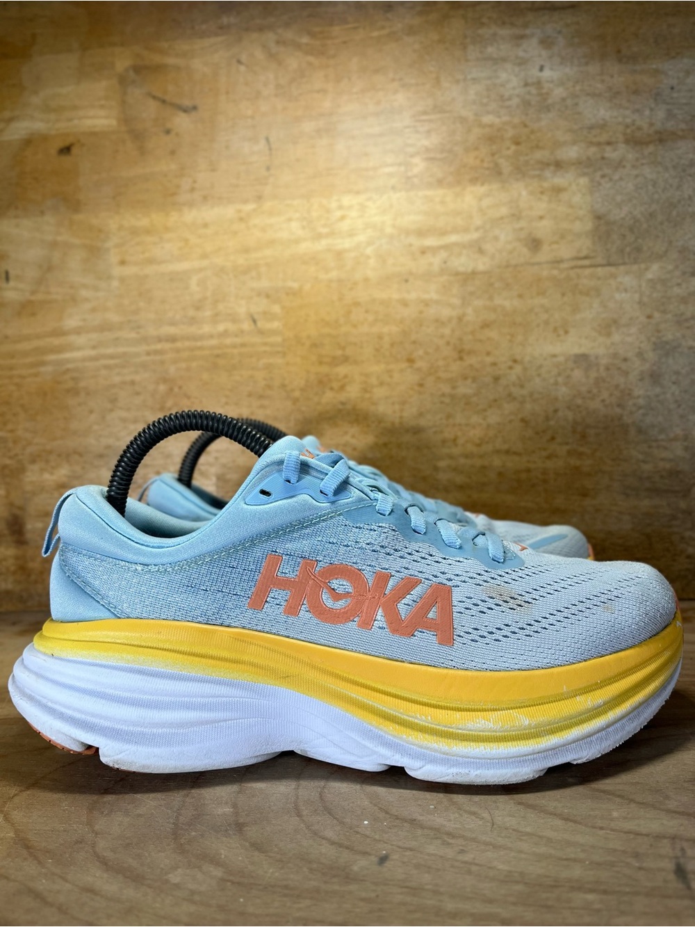 Hoka One One Bondi 8 REFLECTIVE Womens Size 8 (B) Running Shoes Sneakers Blue